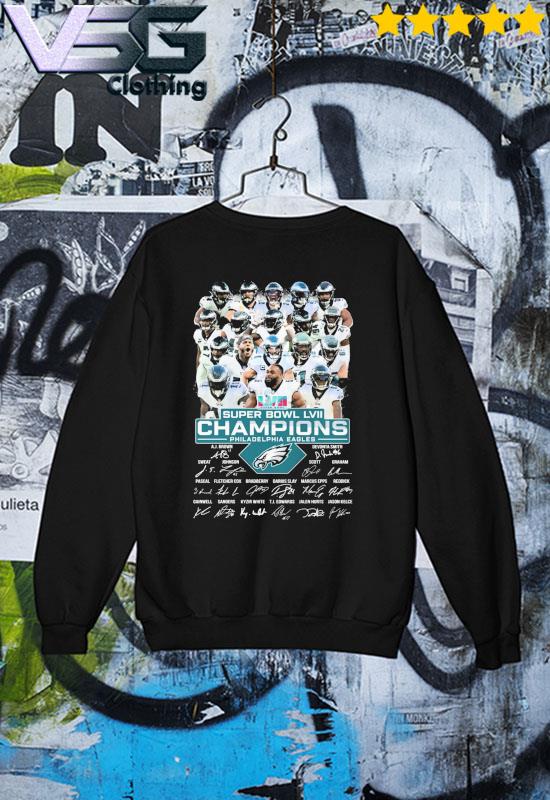 Philadelphia Eagles Team Football NFL 2023 Super Bowl Champions Signatures  T-shirt - REVER LAVIE