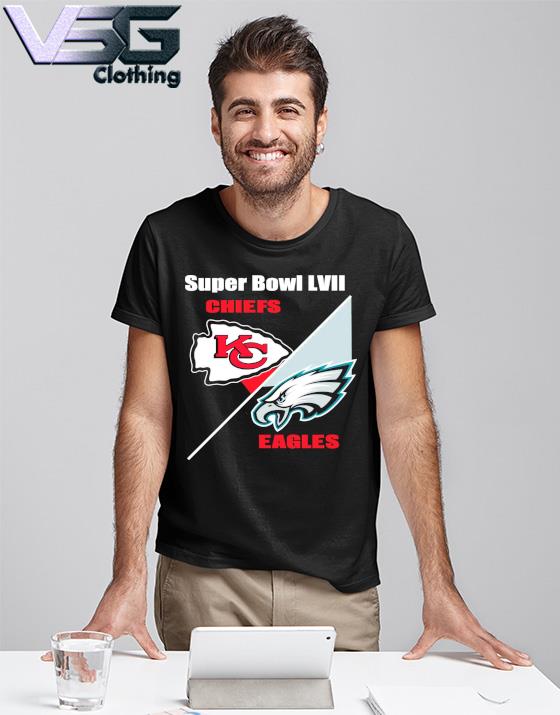 2023 Super Bowl LVII Kansas City Chiefs Vs Philadelphia Eagles matchup logo graphic shirt