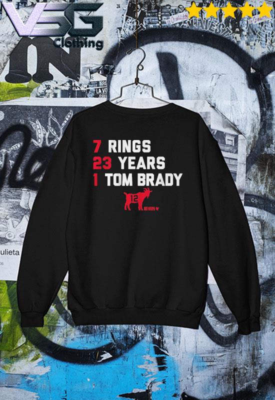 Tom Brady Tampa Bay Buccaneers And New England Patriots 7 Rings 2023 Shirt  - Limotees