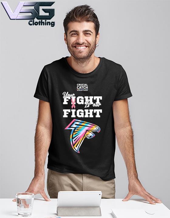 Atlanta Falcons crucial catch intercept cancer your fight is our fight  shirt, hoodie, sweater, long sleeve and tank top