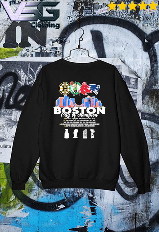Boston City of Champions Boston sports teams logo shirt, hoodie, sweater,  longsleeve and V-neck T-shirt