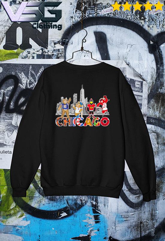 Chicago Bears Chicago Cubs Chicago Blackhawks Chicago Bulls mascot shirt,  hoodie, sweater, long sleeve and tank top