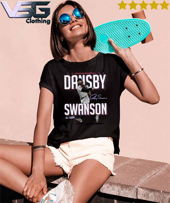 Dansby Swanson Women's T-Shirt - Royal Blue - Chicago | 500 Level Major League Baseball Players Association (MLBPA)