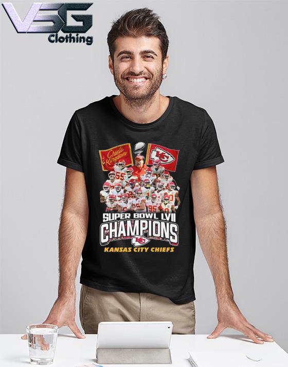Kansas City Chiefs Super Bowl LVII Champions players names KC logo back Shirt