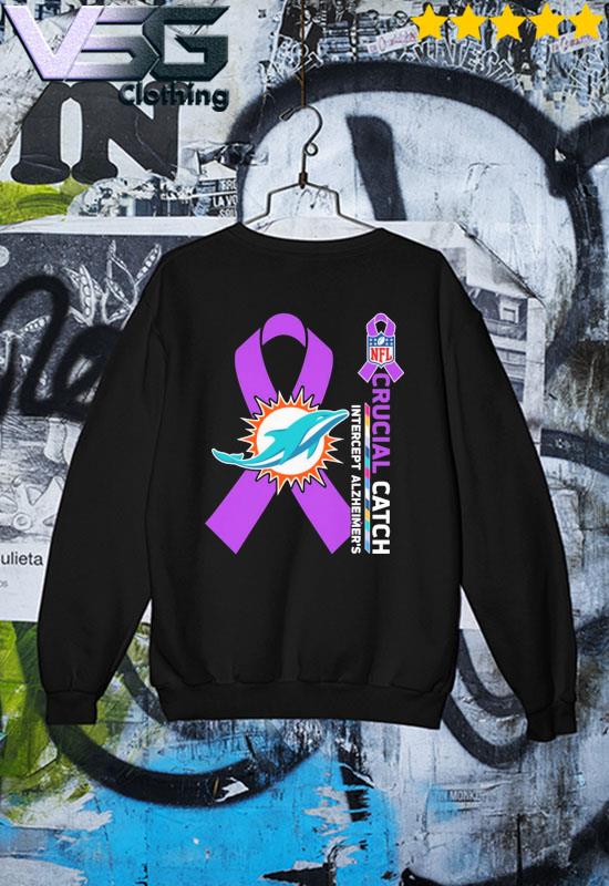 Nice miami Dolphins NFL Crucial Catch Intercept Alzheimer's shirt