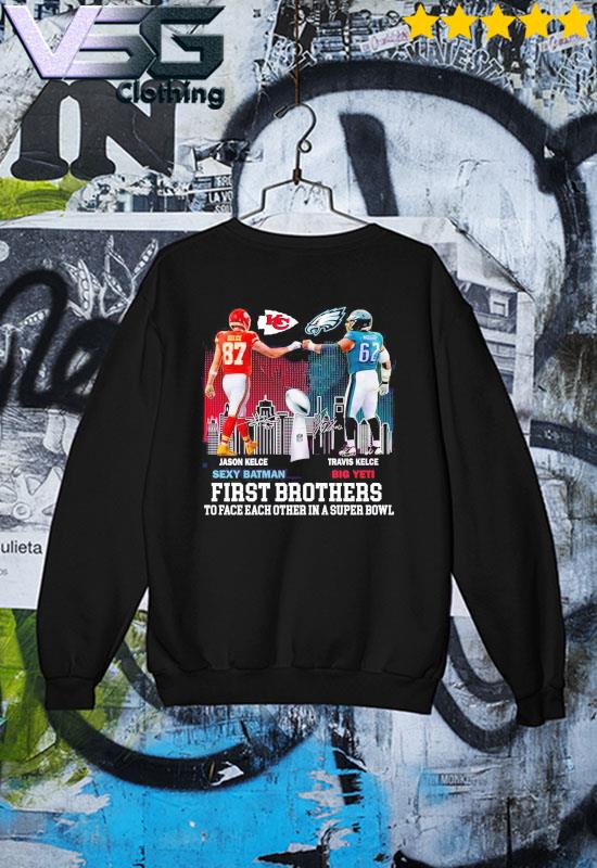 Sexy Batman and Big Yeti Super Bowl LVII Kelce vs Kelce Brothers My Mom  can't Lose City signatures 2023 shirt, hoodie, sweater, long sleeve and  tank top