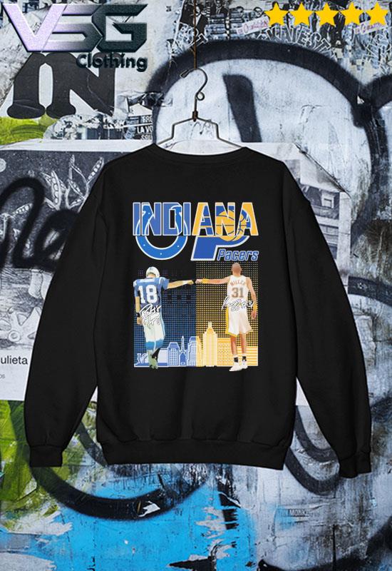 Indianapolis Colts Indiana Pacers Peyton Manning Vs Reggie Miller  Signatures T-Shirt, hoodie, sweater, long sleeve and tank top