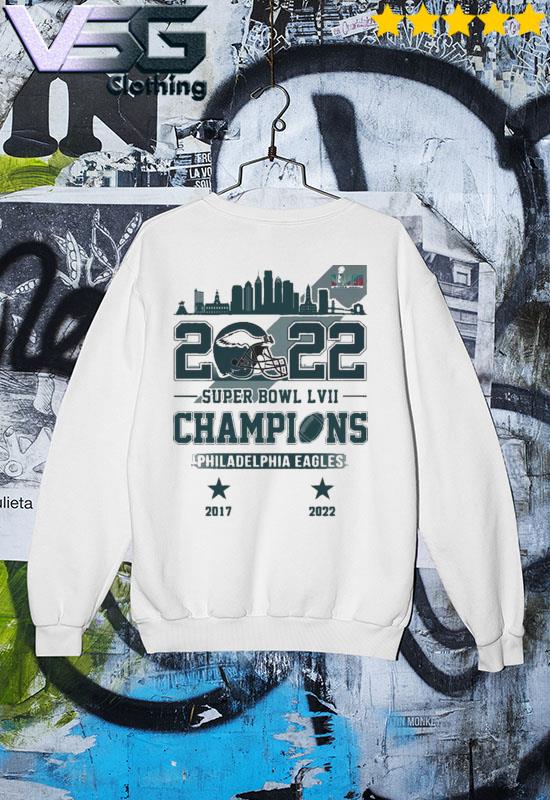 Official Philadelphia Eagles team name skyline Super Bowl LVII Champions  2023 shirt, hoodie, sweater, long sleeve and tank top