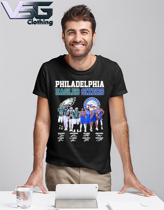 Philadelphia Eagles and Philadelphia 76ers Players signatures shirt