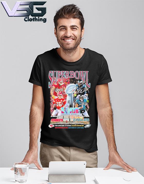 Super Bowl LVII 2023 Chiefs vs Eagles First super bowl to feature 2 blacks starting QBS shirt