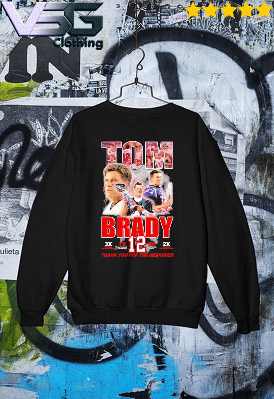 Official goat 12 Brady Signatures 7x Super Bowl Champion 5x Super Bowl Mvp  3x Nfl Mvp Thank You For The Memories T-Shirt, hoodie, sweater, long sleeve  and tank top