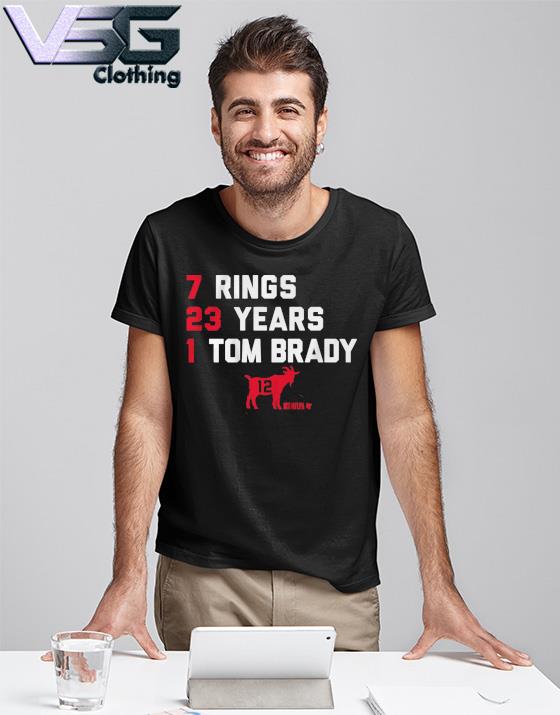 Tom Brady 7 rings 23 years GOAT shirt