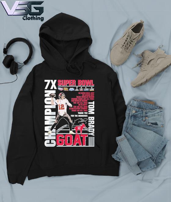 Official tom Brady 7x super bowl champion thank you for the memories  signature T-shirt, hoodie, tank top, sweater and long sleeve t-shirt