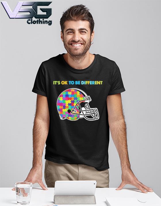 Official cleveland Browns it's ok to be different autism shirt