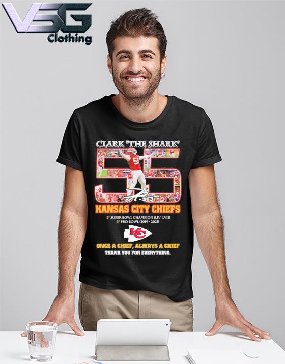 Clark The Shark 55 Kansas City Chiefs thank you for the memories shirt