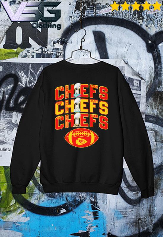 Kansas city chiefs 3x super bowl 1970 2020 2023 logo shirt