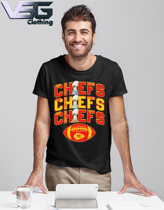 Kansas city chiefs 3x super bowl 1970 2020 2023 logo shirt