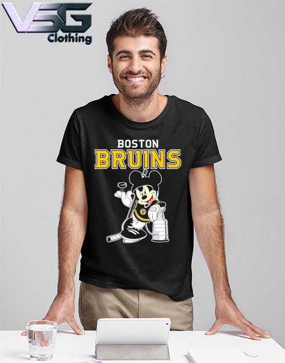Mickey Boston Bruins With The Stanley Cup Hockey NHL T Shirt
