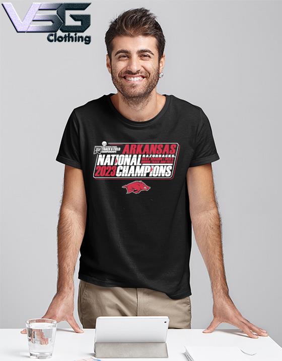 Official Arkansas Razorbacks 2023 Men's Indoor Track & Field National Champions T-shirt