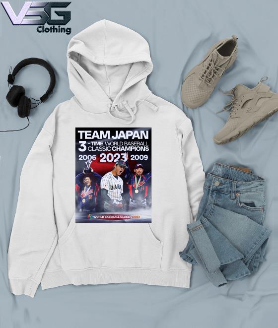 Official japan baseball 3 time 2006 2009 2023 world baseball classic  champions T-shirt, hoodie, sweater, long sleeve and tank top