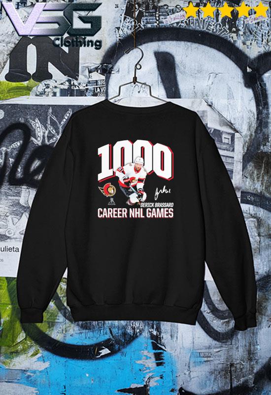 Mens Ottawa Senators Derick Brassard Black 1000 Career Games Signature  Shirt - Shibtee Clothing