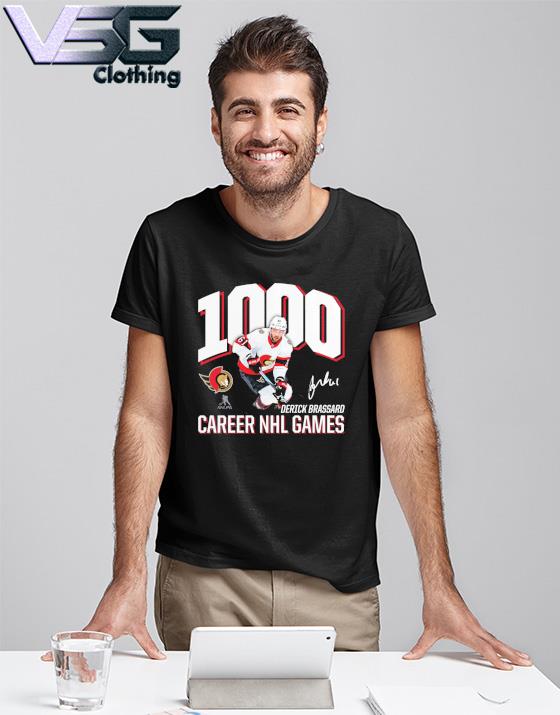 Mens Ottawa Senators Derick Brassard Black 1000 Career Games Signature  Shirt - Shibtee Clothing