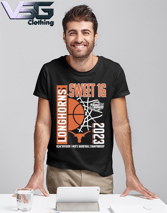Official Texas Longhorns 2023 NCAA Men's Basketball Tournament March Madness Sweet 16 T-Shirt