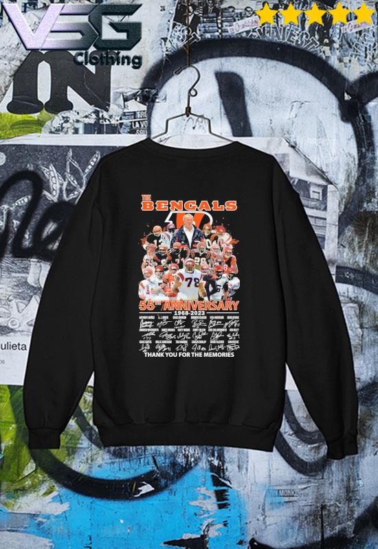 The Cincinnati Bengals 55th Anniversary 1968 2023 Thank You For The  Memories Signatures shirt, hoodie, sweater, long sleeve and tank top