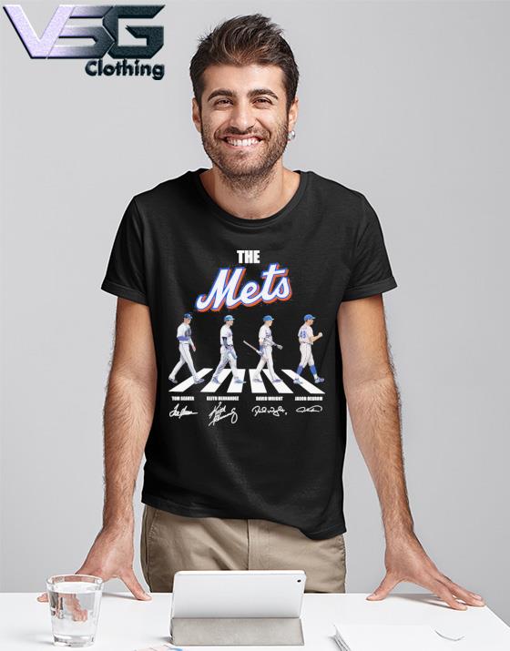 The Mets Tom Seaver Keith Hernandez David Wright and Jacob Regrom abbey road signatures shirt