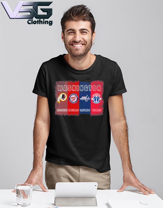 Washington Sports teams, Redskins Nationals Capitals and Wizards logo vintage shirt