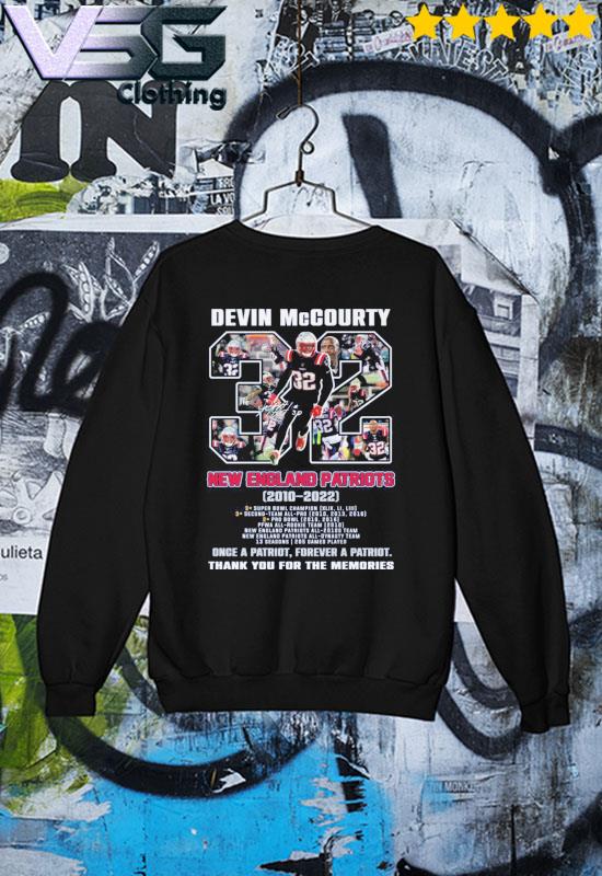 32 Devin Mccourty New England Patriots 2010 2022 Thank You For The Memories  Signature Shirt