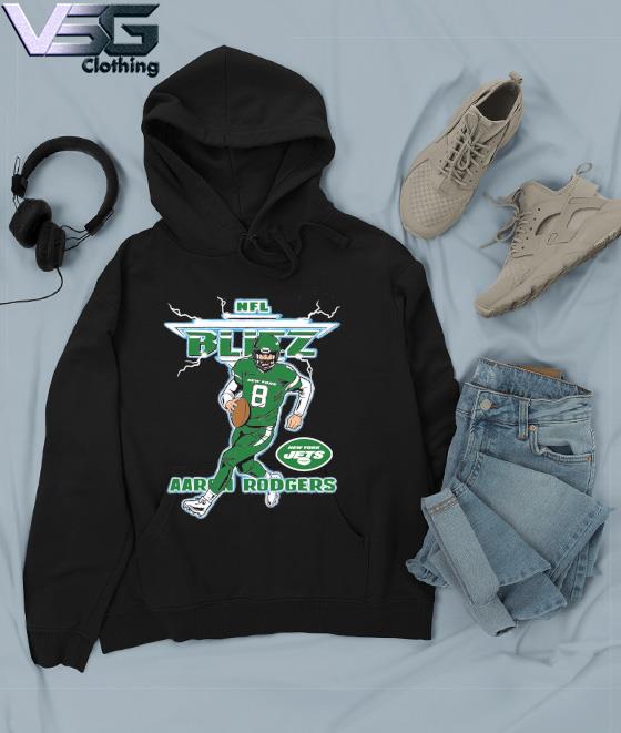 Aaron Rodgers New York Jets Homage Blitz Graphic T-shirt - Shibtee Clothing