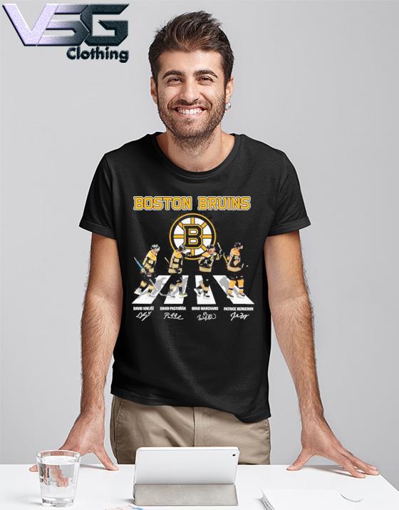 Official NHL Boston Bruins David Krejci, David Pastrnak, Brad Marchand and  Patrice bergeron abbey road signatures shirt, hoodie, sweater, long sleeve  and tank top