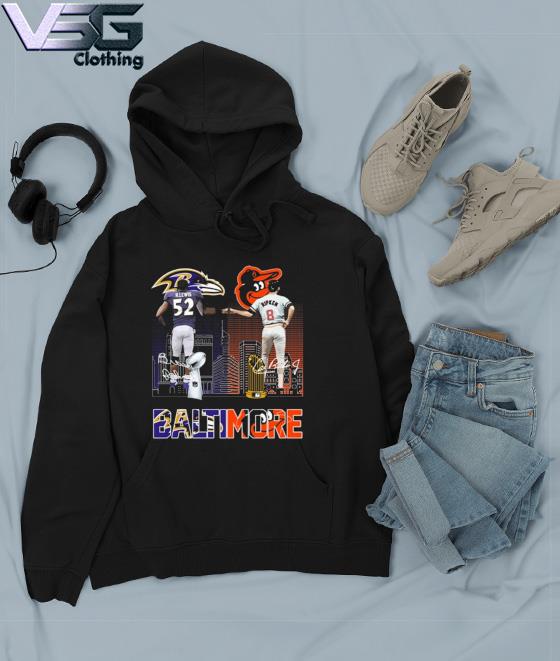 Baltimore Sport Team Ray Lewis and Cal Ripken Jr. Baltimore Skyline  signatures shirt, hoodie, sweater, long sleeve and tank top