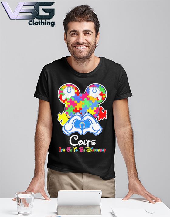 Indianapolis Colts Mickey Mouse Love Autism It's Ok To Be Different shirt,  hoodie, sweater, long sleeve and tank top