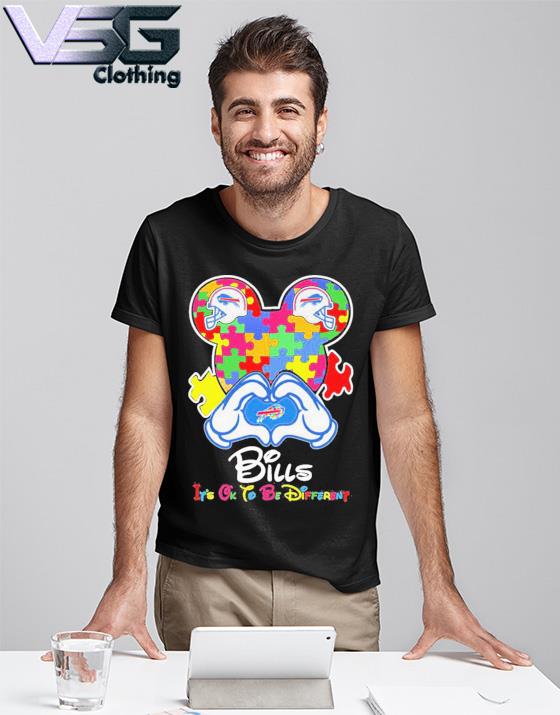 Mickey Mouse Love Buffalo Bills Autism It's Ok To Be Different shirt,  hoodie, sweater, long sleeve and tank top