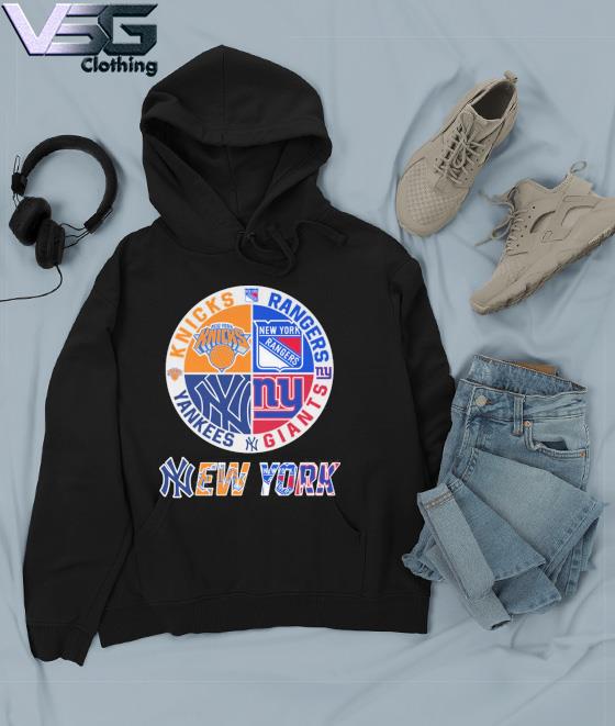 Official New york yankees giants knicks rangers logo T-shirt, hoodie, tank  top, sweater and long sleeve t-shirt