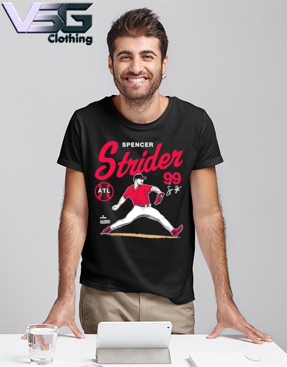Atlanta Braves Spencer Strider Men's Cotton T-Shirt - Heather Gray - Atlanta | 500 Level Major League Baseball Players Association (MLBPA)
