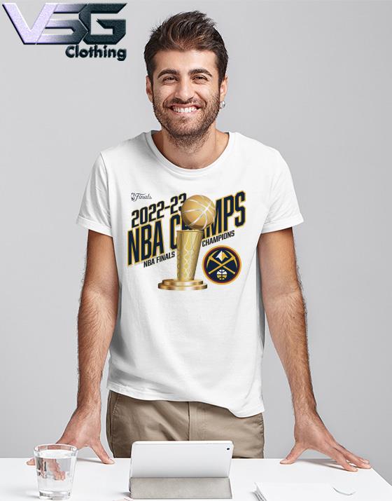 Original 2022-2023 NBA Finals Champions Denver Nuggets Floater Trophy T- Shirt
