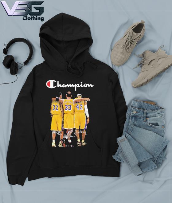 Champion Los Angeles Lakers basketball Magic Johnson Kareem Abdul-Jabbar  James Worthy players signatures shirt, hoodie, sweater, long sleeve and  tank top