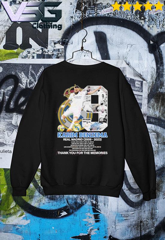 Karim Benzema Real Madrid 2009 – 2023 Thank You For The Memories Shirt,  hoodie, sweater, long sleeve and tank top