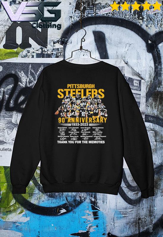 90th anniversary Pittsburgh Steelers 1933 2023 thank you for the memories  signatures shirt, hoodie, sweater, long sleeve and tank top