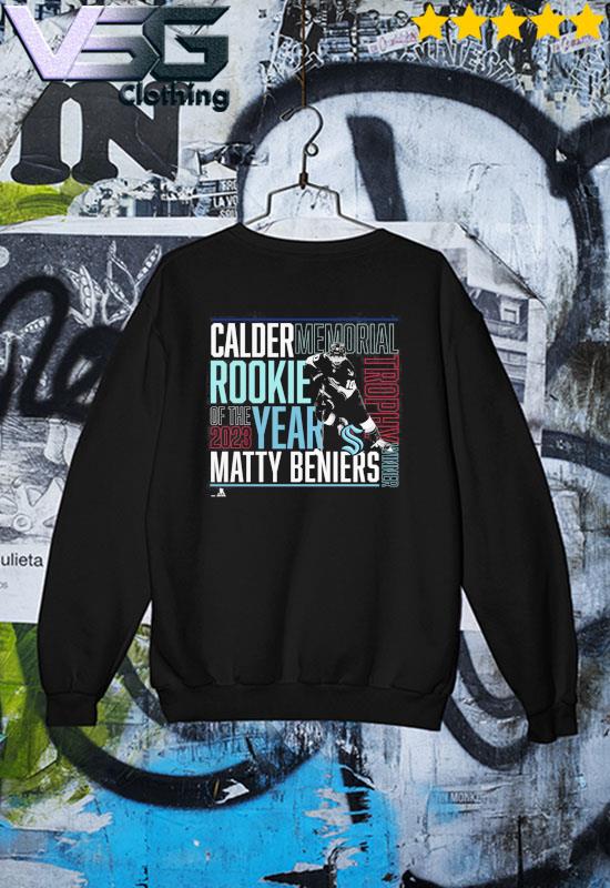 Seattle Kraken Matty Beniers 2023 Calder Memorial Trophy Rookie Of The Year T  Shirt, hoodie, sweater, long sleeve and tank top