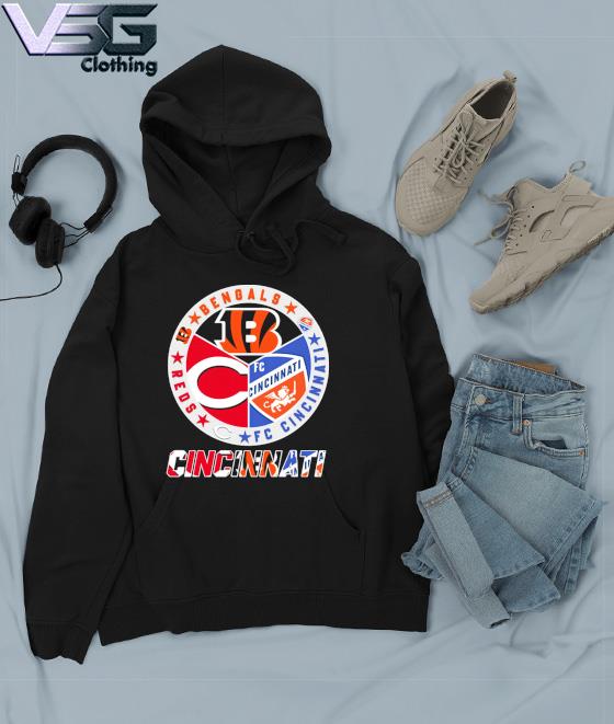 Cincinnati city logo bengals and fc cincinnati and reds shirt, hoodie,  sweater, long sleeve and tank top