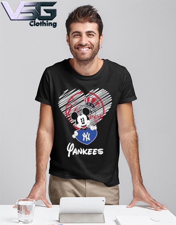 Mickey Mouse hug New York Yankees heart shirt, hoodie, sweater, long sleeve  and tank top