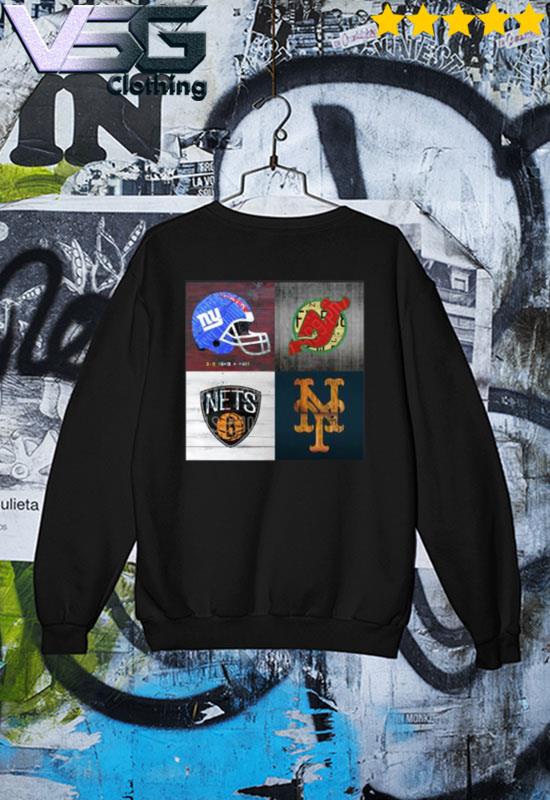 New York Sports Team License Plate Art Collage Giants Devils Nets Mets V6  Shirt, hoodie, longsleeve, sweater