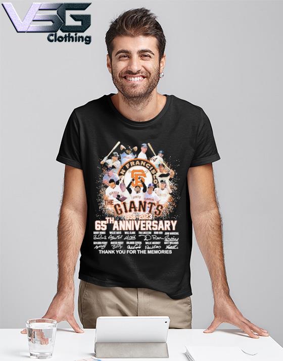 Official Official San Francisco Giants 65th Anniversary 1958 – 2023 Thank  You For The Memories T-Shirt, hoodie, sweater, long sleeve and tank top