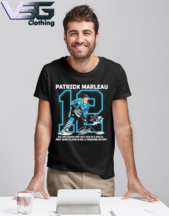 Patrick Marleau #12 San Jose Sharks most games played in NHL and franchise  history shirt, hoodie, sweater, long sleeve and tank top