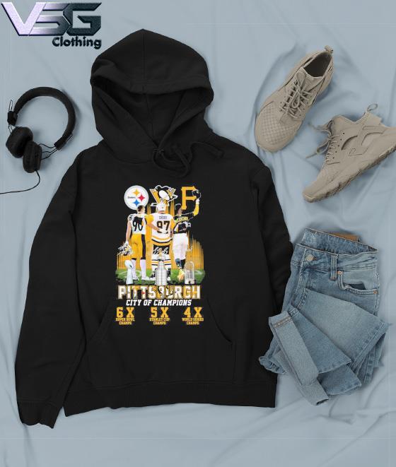 Pittsburgh City Of Champions Steelers Penguins Pirates signature shirt,  hoodie, sweater and long sleeve