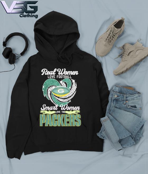 Real Women Love Football Smart Women Love The Green Bay Packers Diamond  Heart 2023 Shirt, hoodie, sweater, long sleeve and tank top